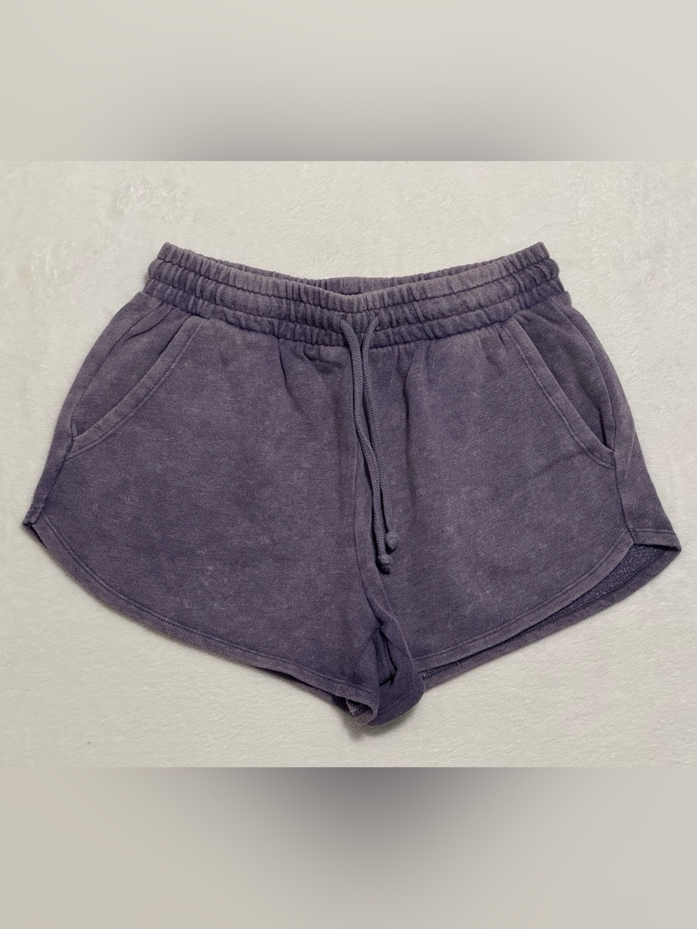 Women's Washed purple Lounge Shorts - Drawstring Waist